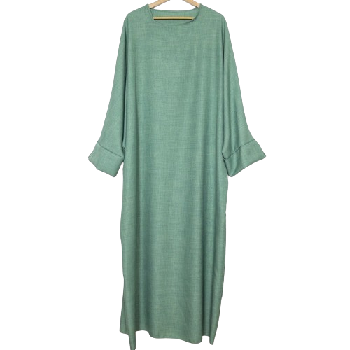 Abaya en tissu simili lin