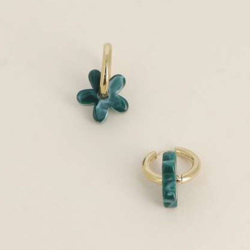 Boucles d'oreilles Basma avec fleur mobile
